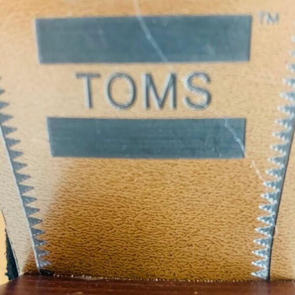 Tom's Leila Black Wool Felt Booties Block Heel Back Zipper Block Color Size 5W - Picture 9 of 9